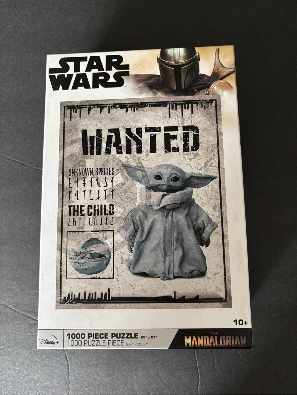 Disney Star Wars The Mandalorian Wanted Poster Puzzle - Black, White, Gray, Tan